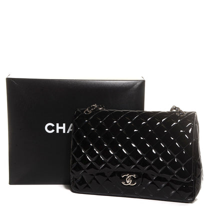 Chanel Patent Quilted Maxi Double Flap Black 9 of 9