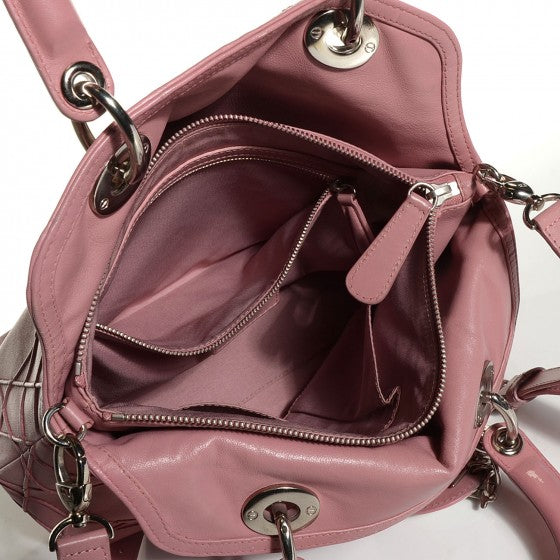 Christian Dior Lambskin Cannage Medium Granville Tote Pink 5 of 18