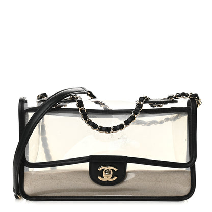 Chanel Lambskin PVC Medium Coco Sand Flap Black 1 of 9