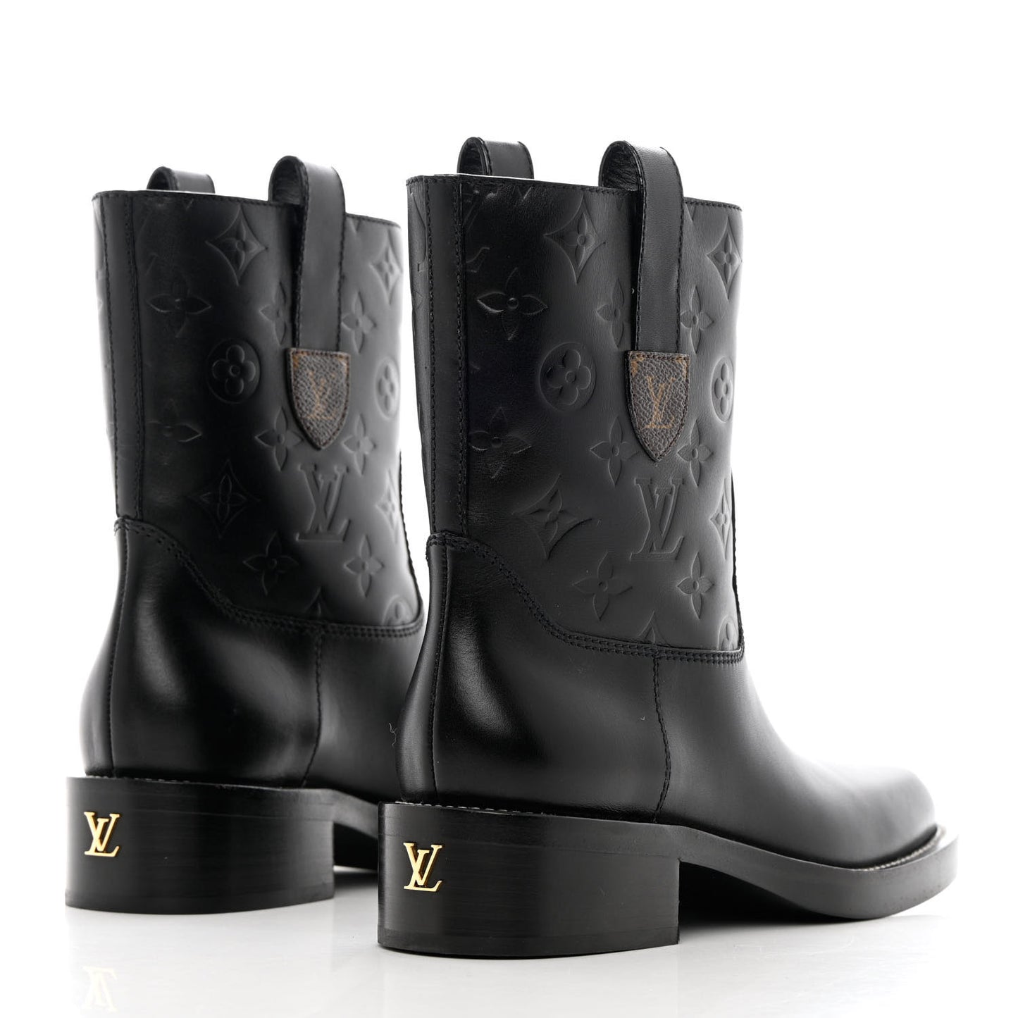 Calfskin Monogram Downtown Ankle Boots 38 Black