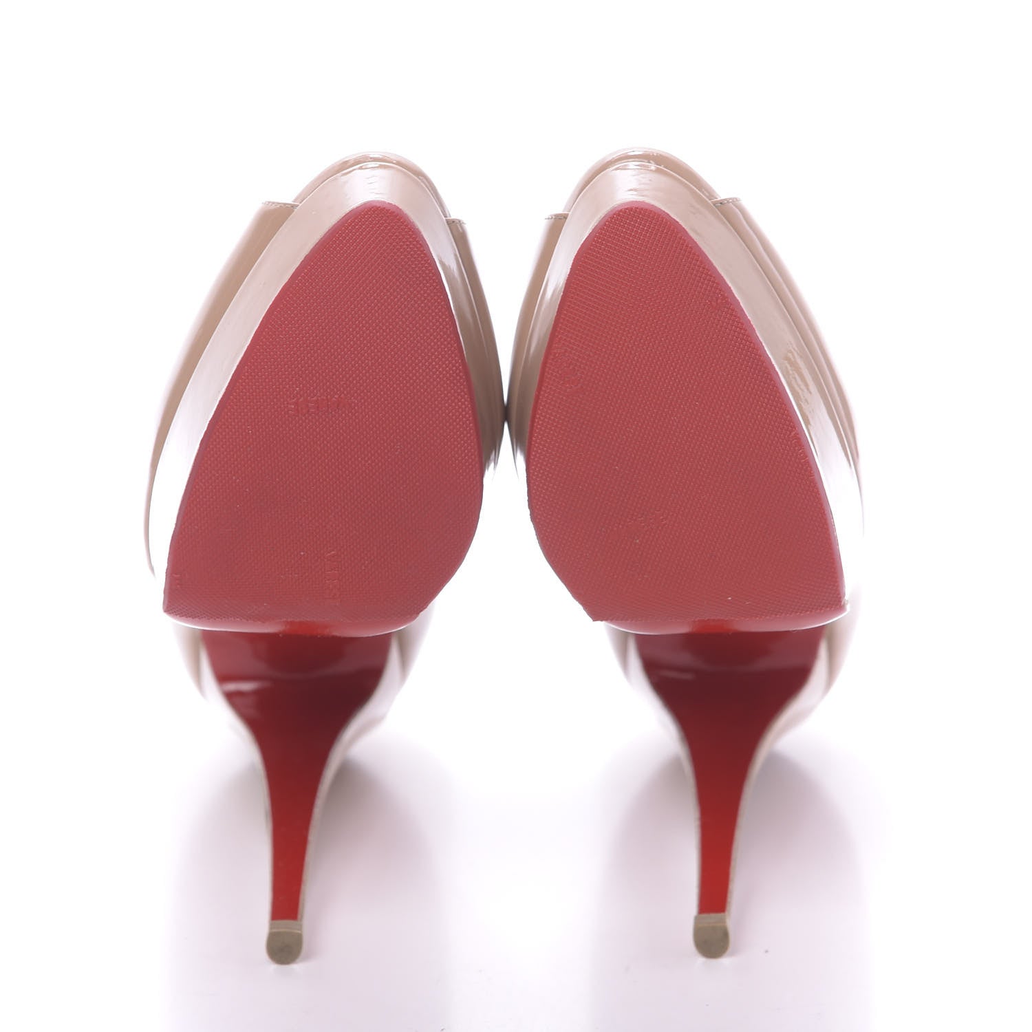 Christian Louboutin Patent Lady Peep 150 Pumps 38.5 Nude 9 of 11