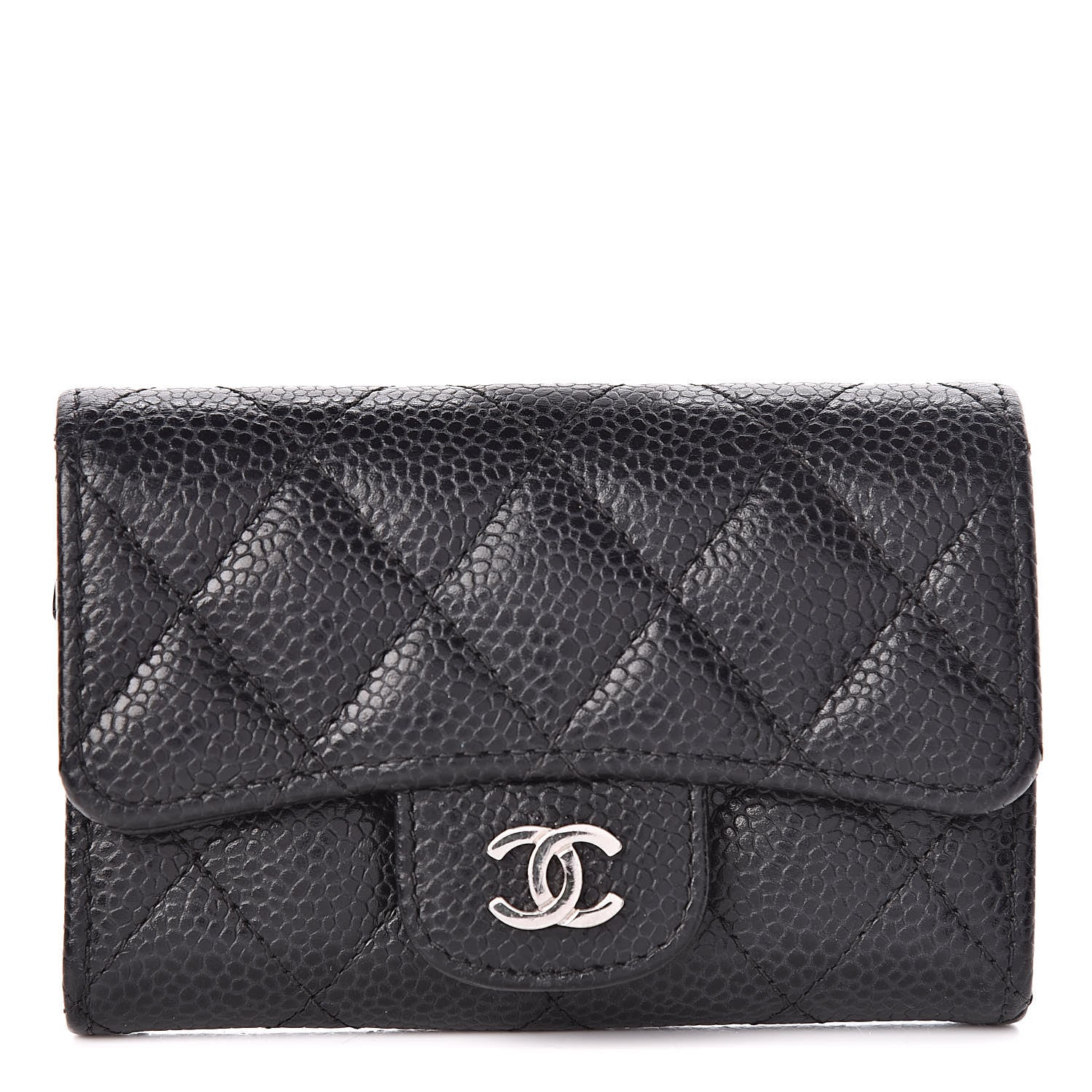 Chanel Caviar Quilted Flap Card Holder Black 1 of 10