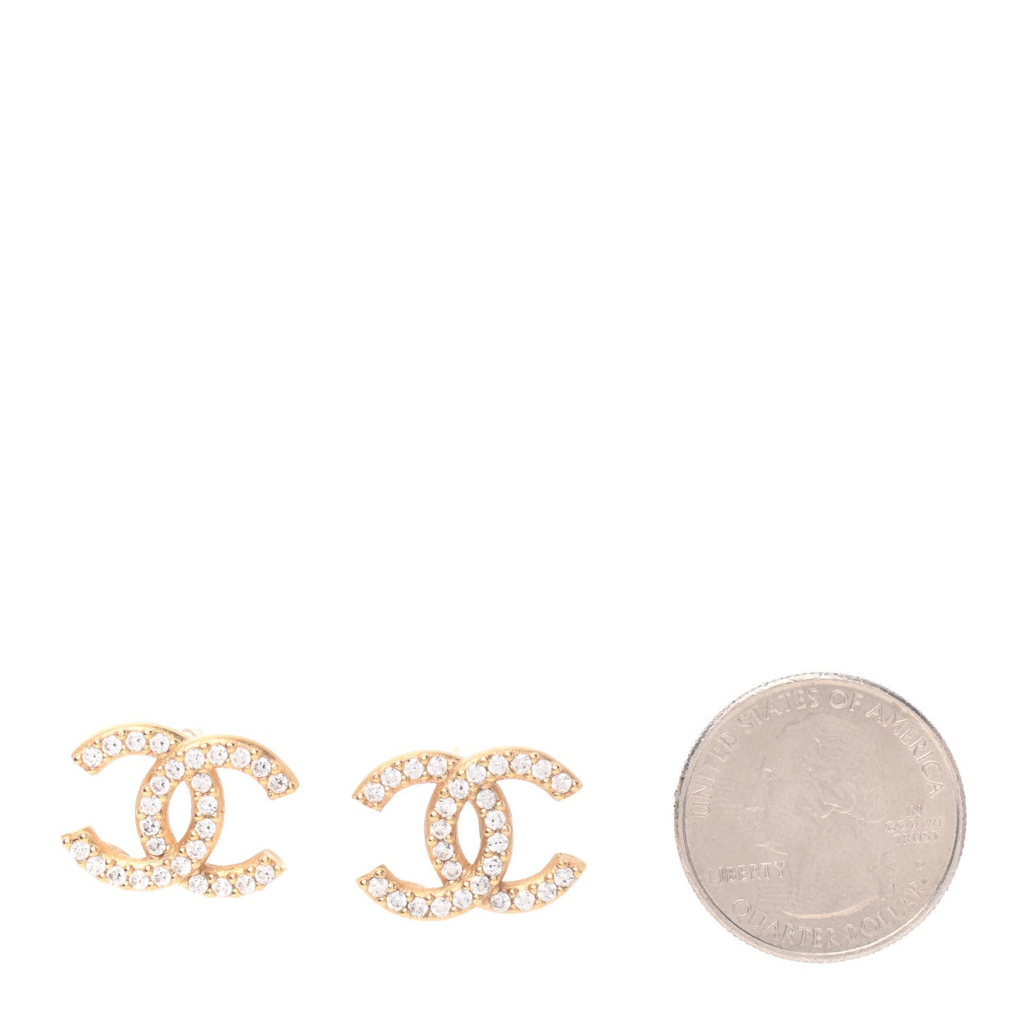 Crystal CC Earrings Gold