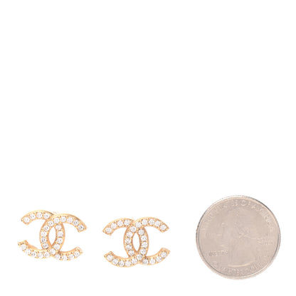 Chanel Crystal CC Earrings Gold 2 of 4