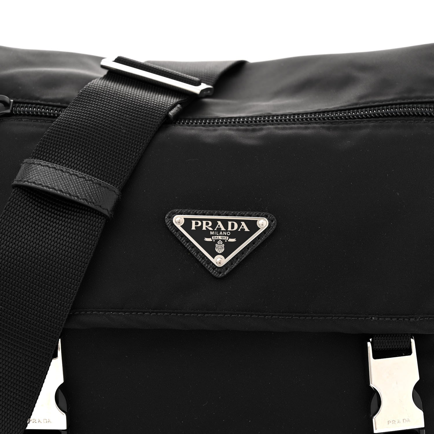 Prada Nylon Vela Double Snap Buckle Messenger Bag Black 8 of 10