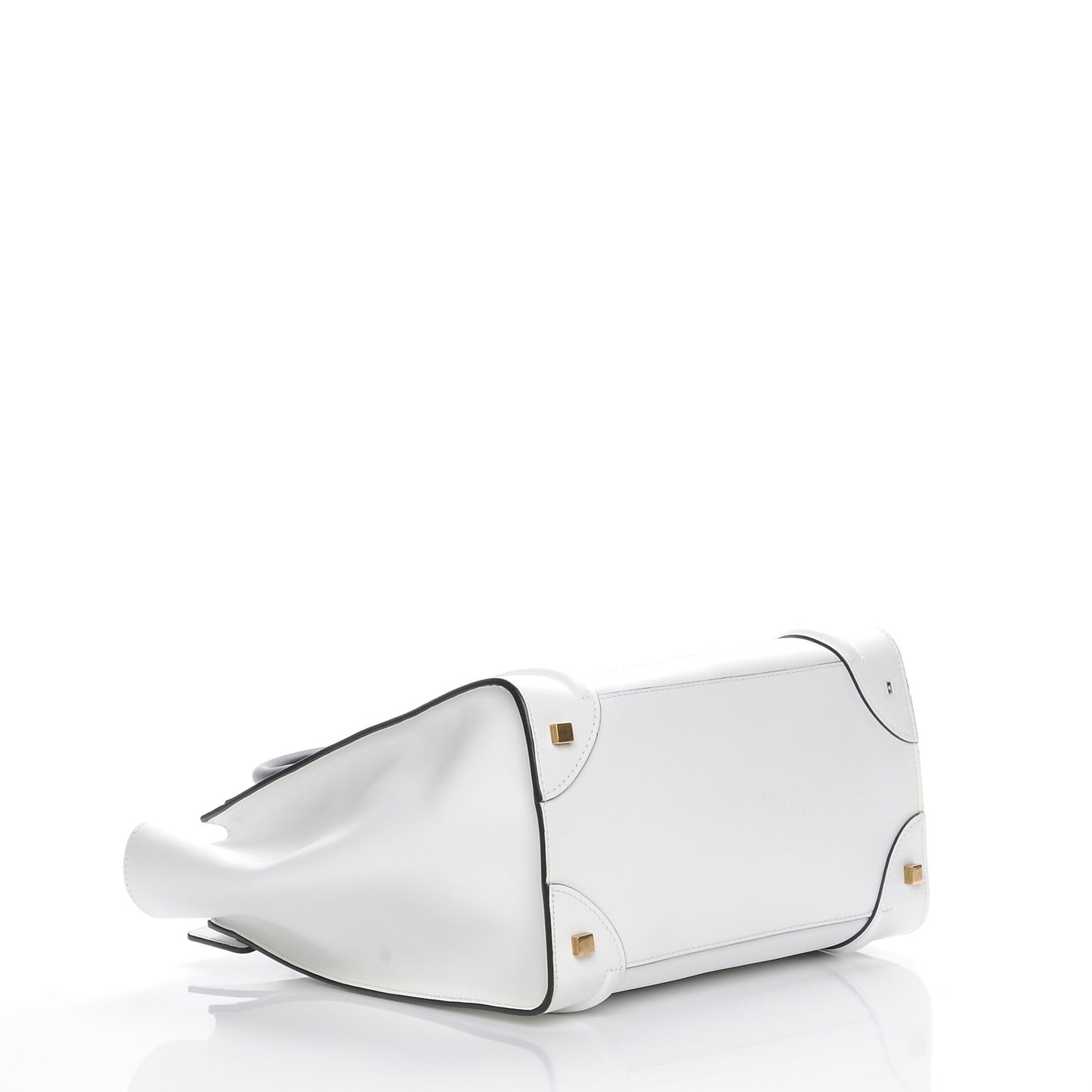 Satin Calfskin Mini Bi-Color Luggage White Black
