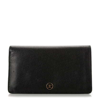 Chanel Grained Calfskin CC Button Yen Wallet Black 1 of 8