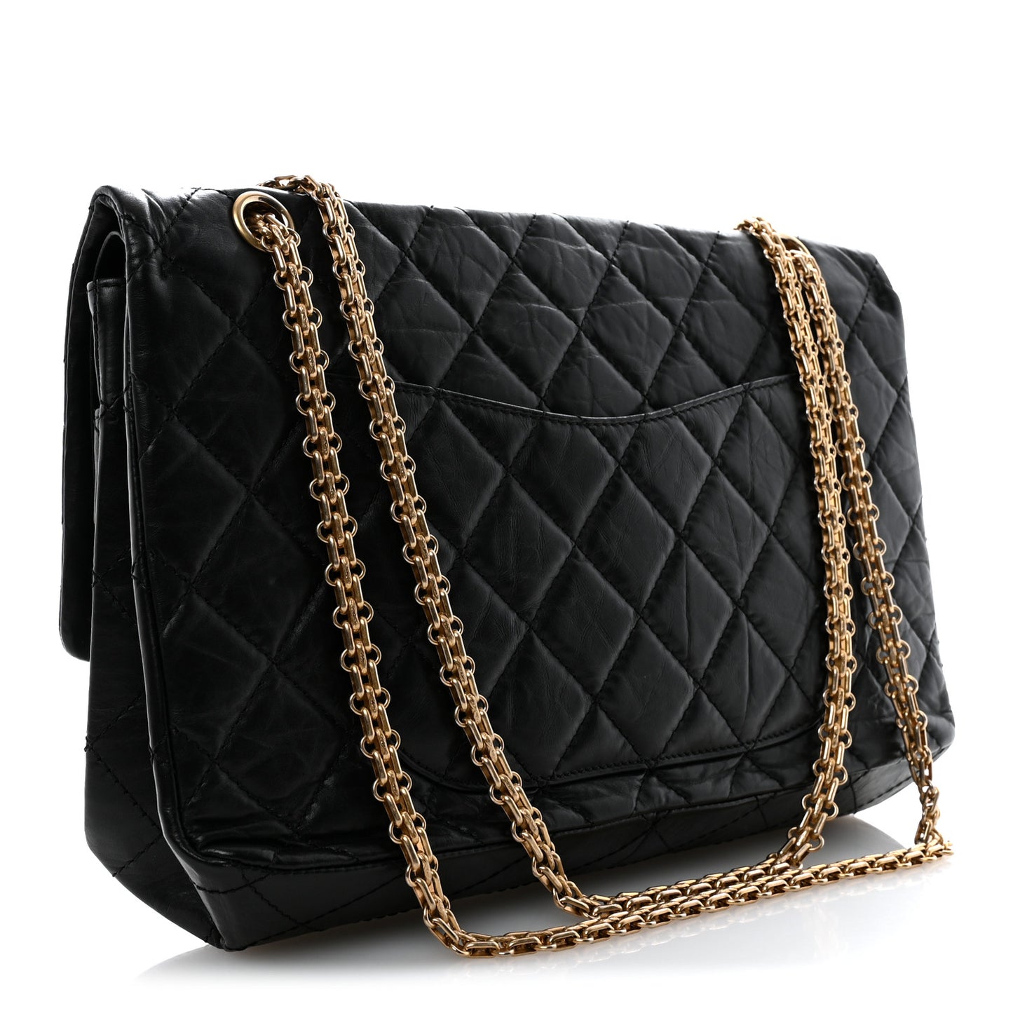 Aged Calfskin Quilted 2.55 Reissue 227 Flap Black
