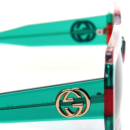 Gucci Square Web Frame GG0178S Sunglasses Green Red 9 of 10