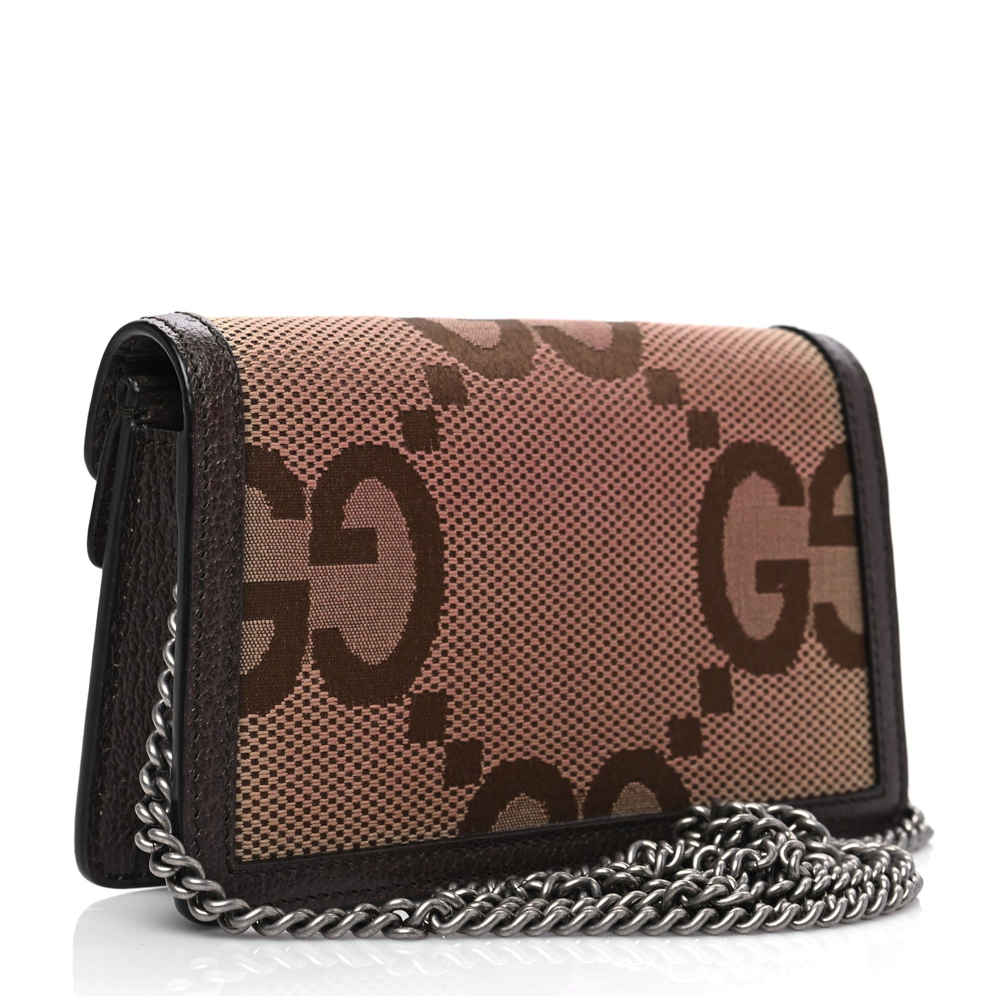 Monogram Jumbo GG Textured Dollar Calfskin Super Mini Dionysus Shoulder Bag Camel Ebony New Acero