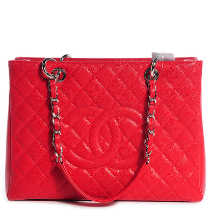 Chanel Caviar Grand Shopping Tote GST Red 1 of 8