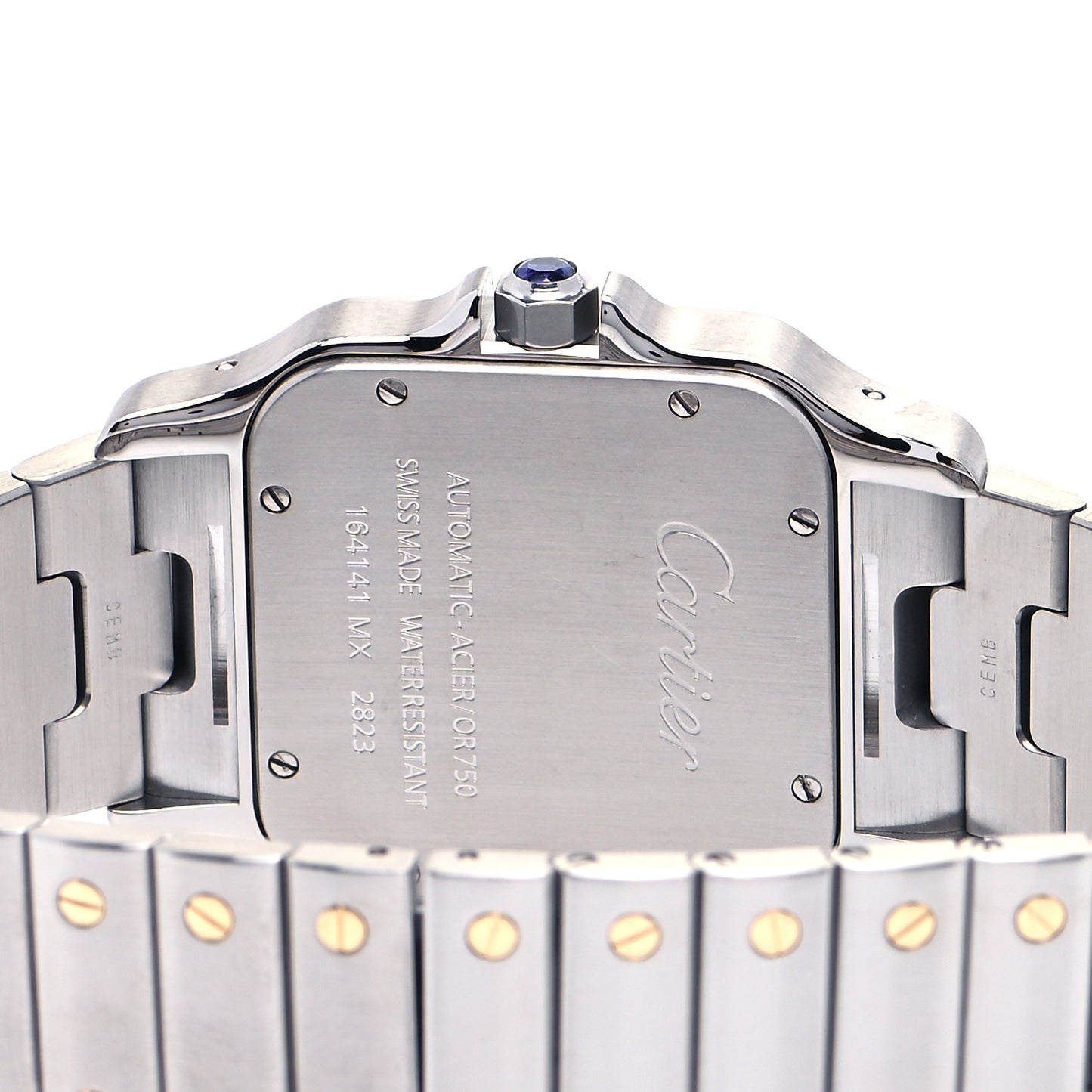 Stainless Steel 18K Yellow Gold 32mm Santos De Cartier Galbee Automatic Watch