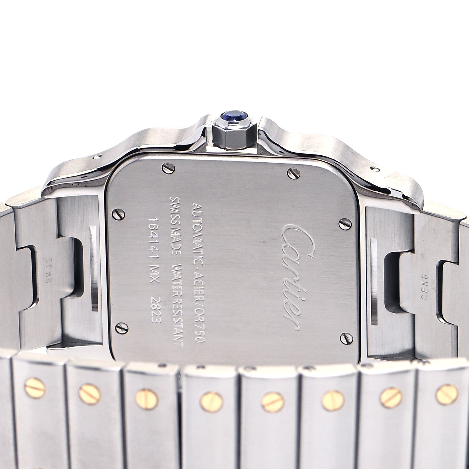 Cartier Stainless Steel 18K Yellow Gold 32mm Santos De Cartier Galbee Automatic Watch 4 of 4