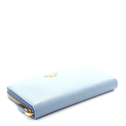 Prada Saffiano Metal Zip Around Wallet Astrale 4 of 10