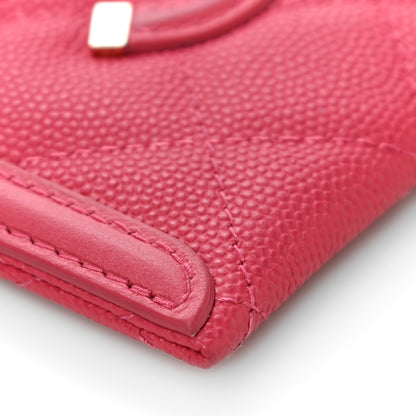 Chanel Caviar Quilted Filigree Card Holder Pink 10 of 17