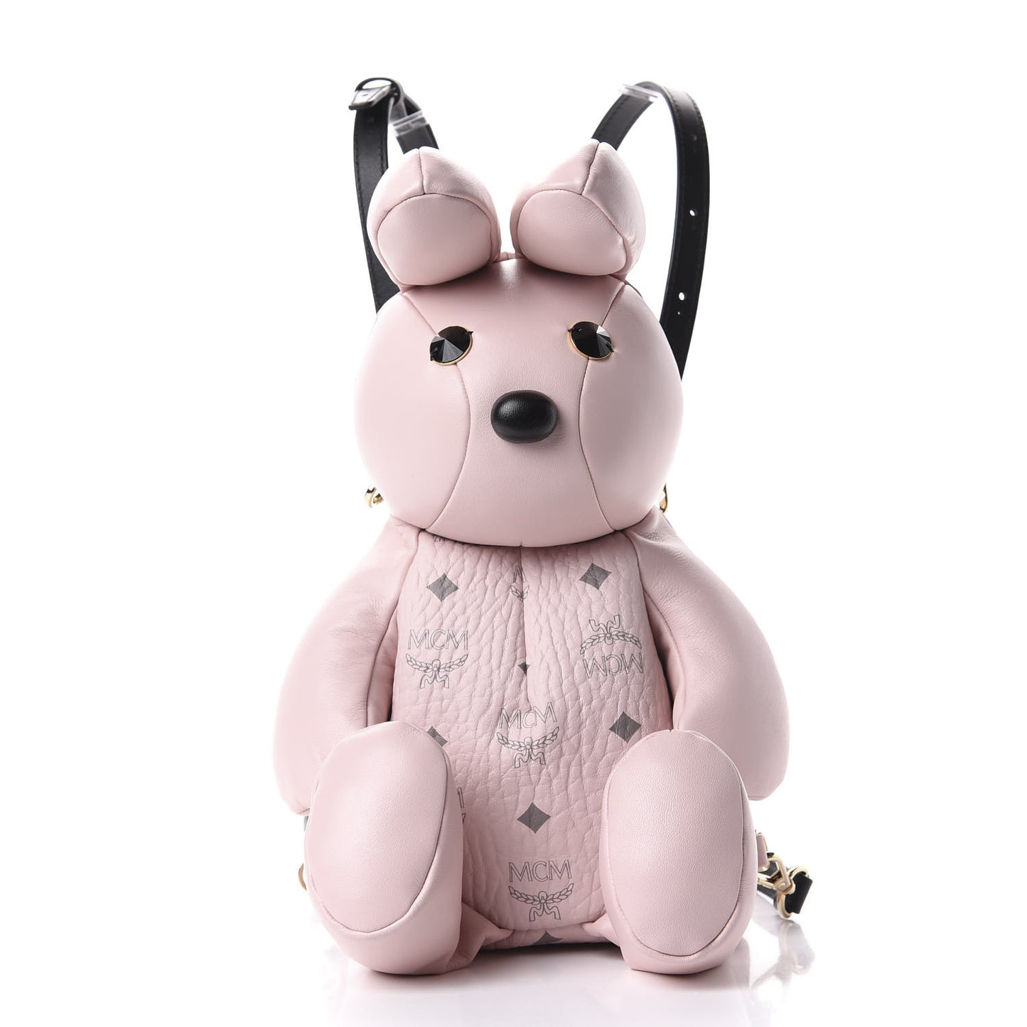 Calfskin Visetos Rabbit Zoo Doll Backpack Soft Pink