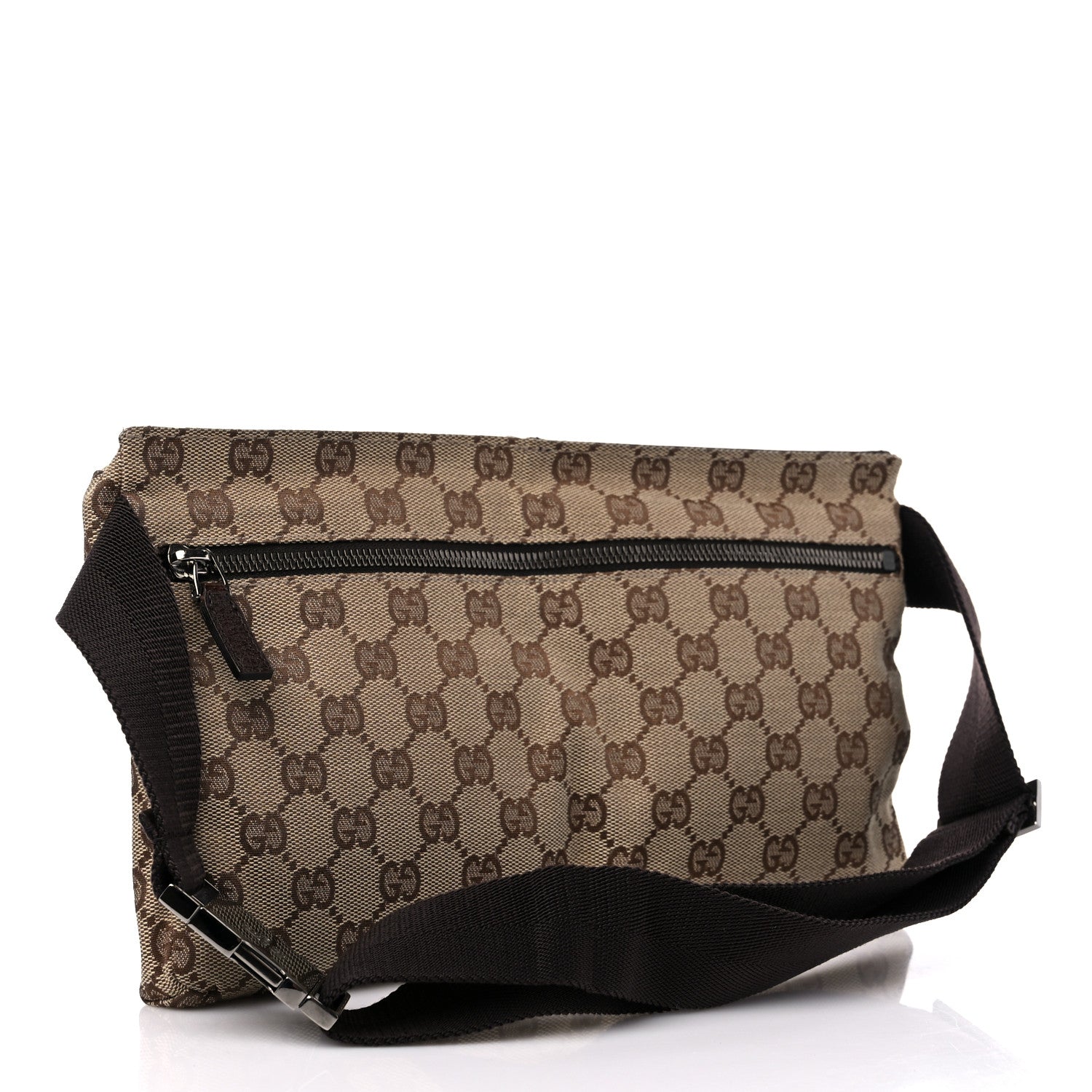 Gucci GG Monogram Double Pocket Belt Bag Dark Brown 3 of 15