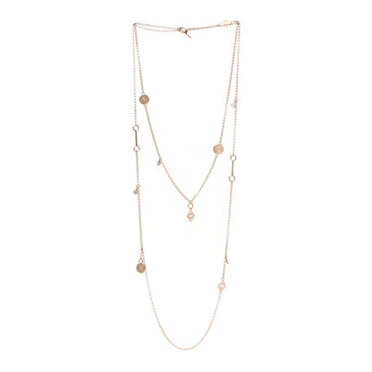 Hermes 18K Rose Gold Diamond Long Gambade Necklace 3 of 6