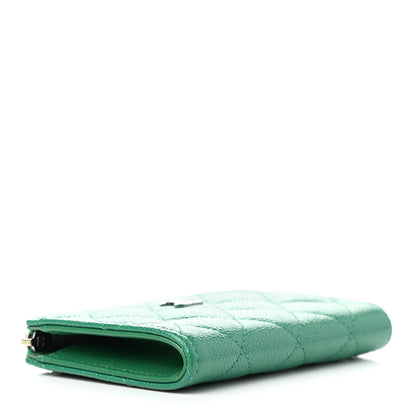 Chanel Caviar Quilted Zipped Key Holder Case Green 4 of 7