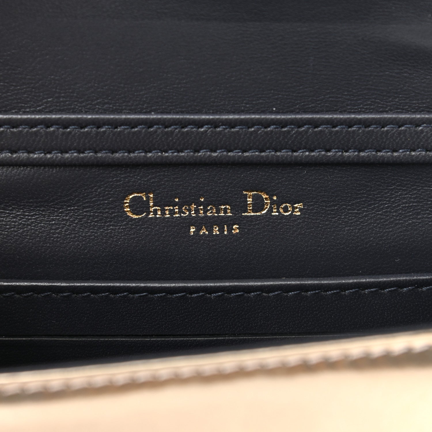 Christian Dior Metallic Patent Micro-Cannage Baby Diorama Flap Bag Gold 7 of 9