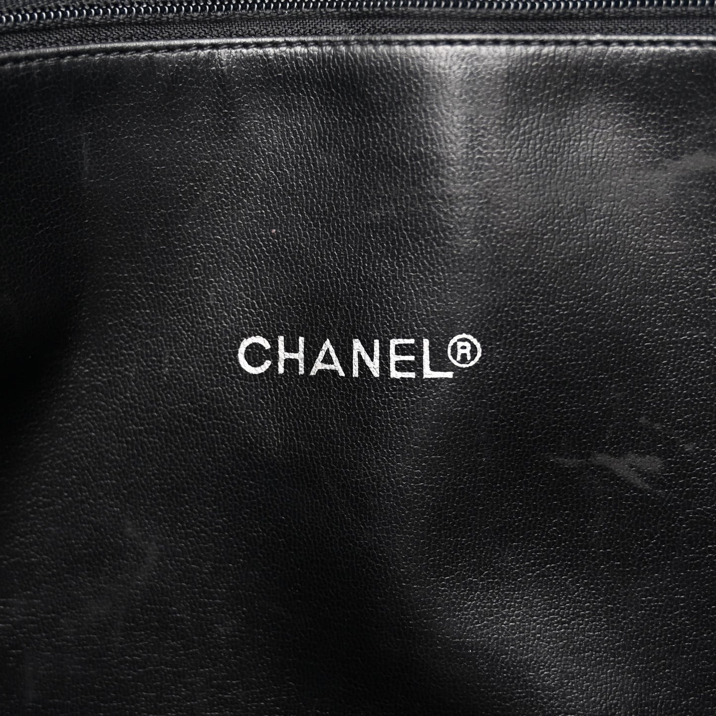 Lambskin Quilted CC Shopping Tote Black