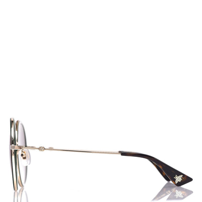Gucci Round Frame Sunglasses GG0061S Gold Green 3 of 8
