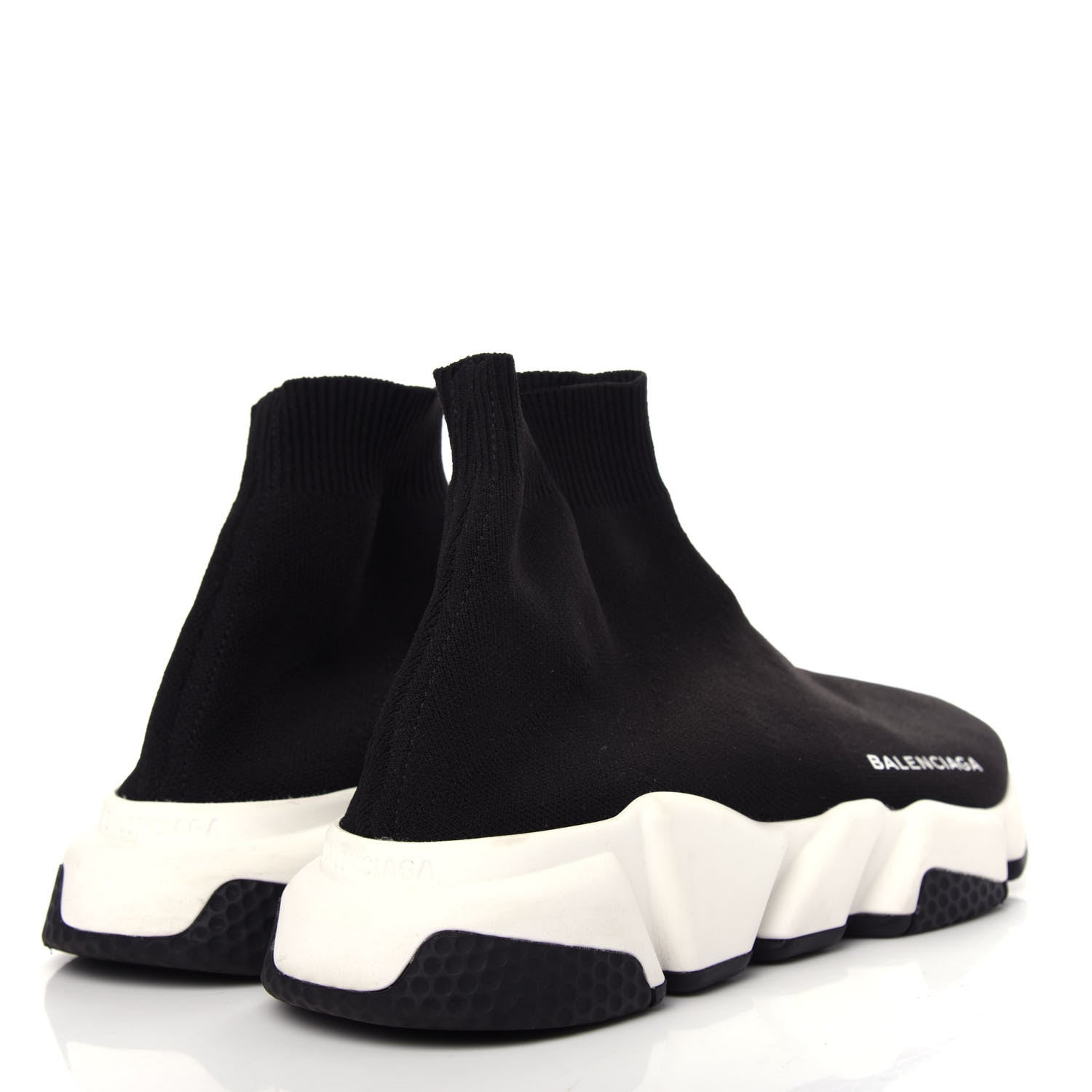Balenciaga Neoprene Knit Womens Speed Sneakers 38 Black White 4 of 10
