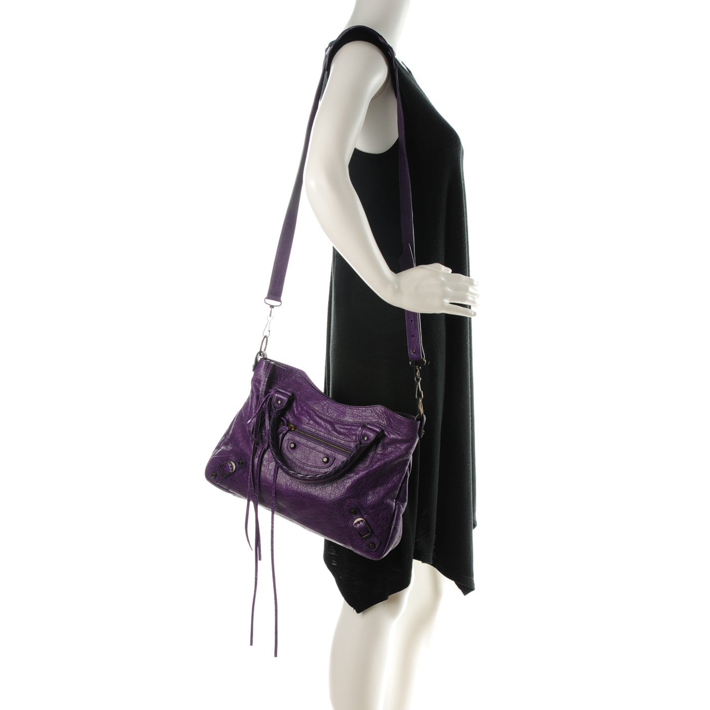 Balenciaga Agneau Classic Hardware Town Dark Violet 2 of 8