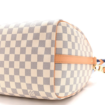 Louis Vuitton Damier Azur Braided Speedy Bandouliere 30 Blue 9 of 9