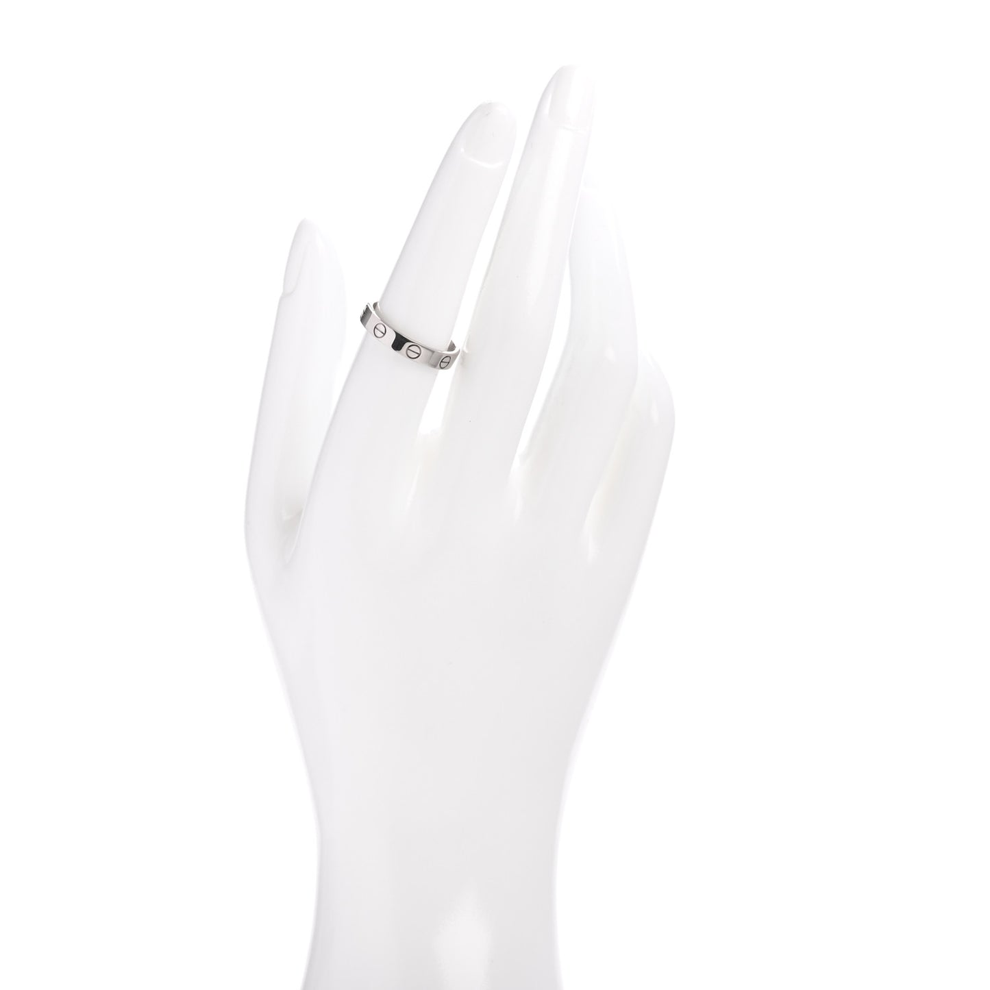 18K White Gold 3.5mm LOVE Wedding Band Ring 55 7.25