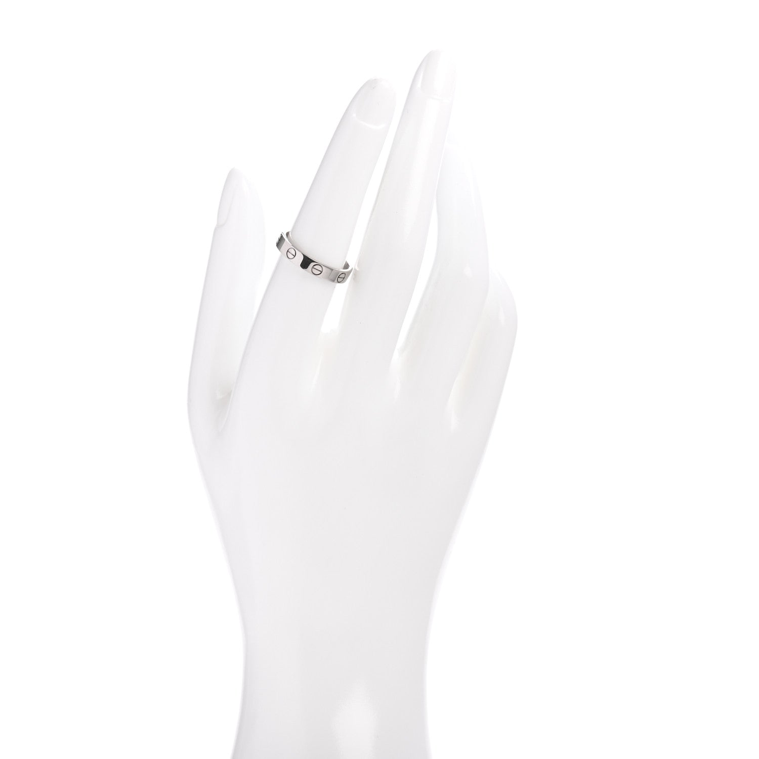 Cartier 18K White Gold 3.5mm LOVE Wedding Band Ring 55 7.25 2 of 5