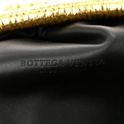 Bottega Veneta Metallic Bark Calfskin Embossed The Pouch Oversized Clutch Oro 6 of 10