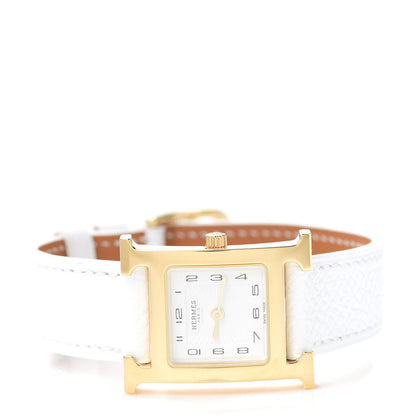 Hermes Stainless Steel Epsom 21mm Heure H Hour Quartz Watch Blanc 2 of 5
