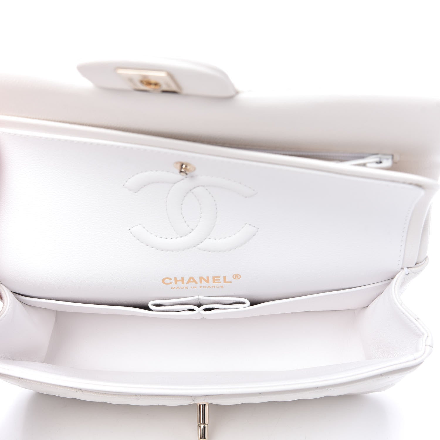 Chanel Caviar Quilted Small Double Flap White 5 of 11