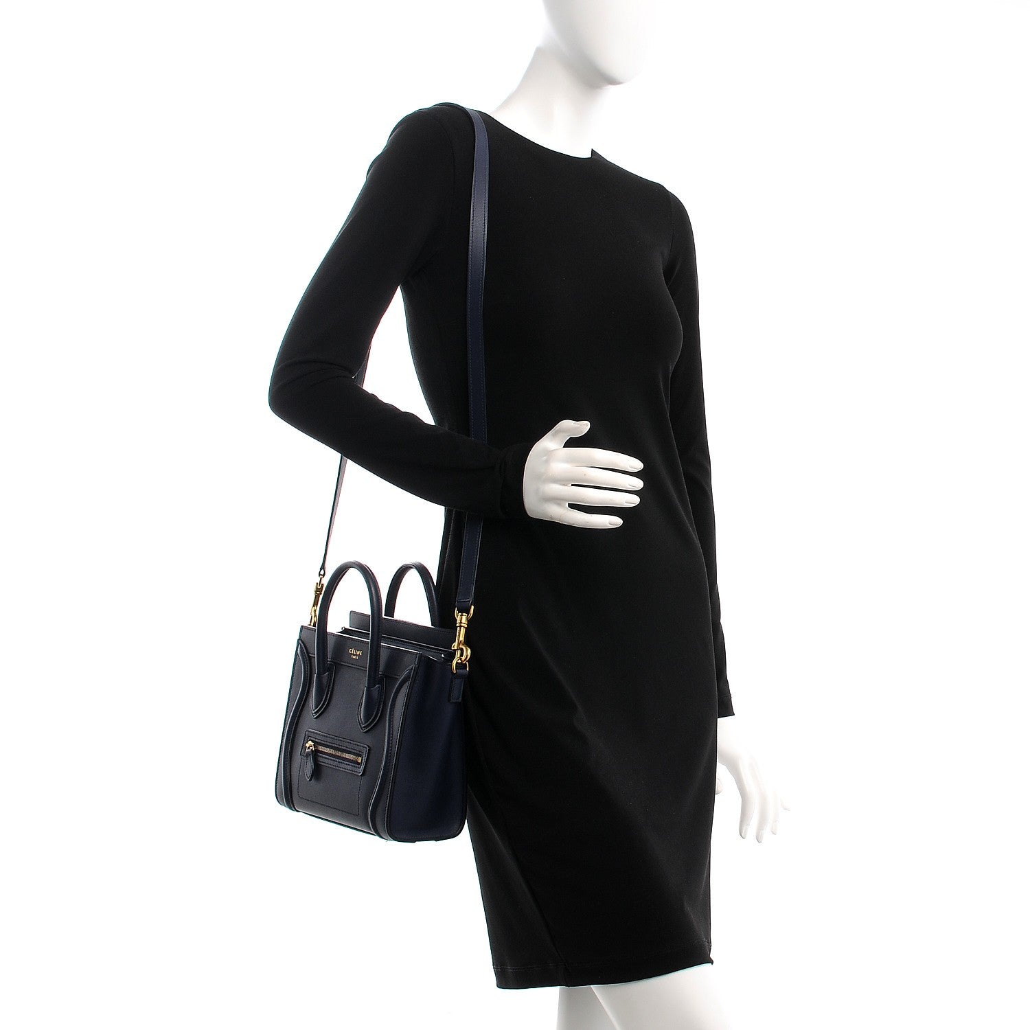 Celine Smooth Calfskin Nano Luggage Ink 2 of 8