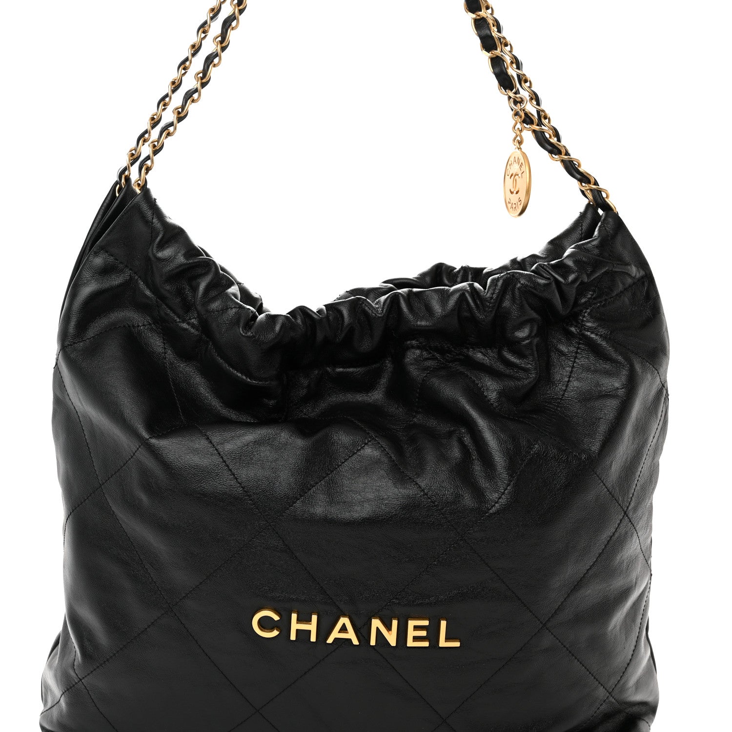 Chanel Shiny Calfskin Quilted Chanel 22 Black 9 of 11