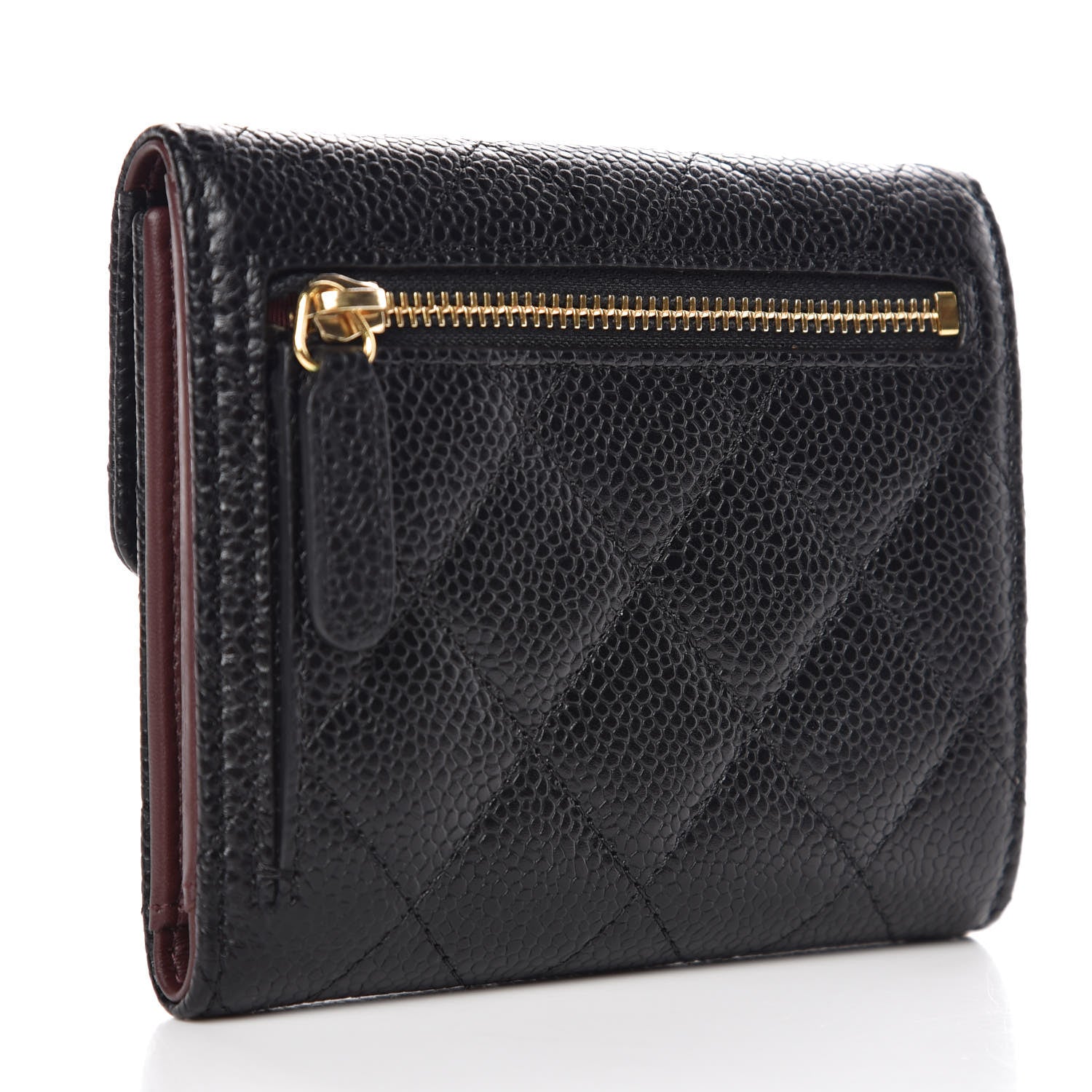 Chanel Caviar Quilted Compact Flap Wallet Black 3 of 9