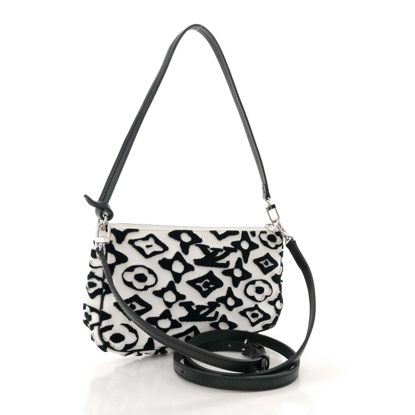 X UF Tufted Monogram Pochette Accessories White Black