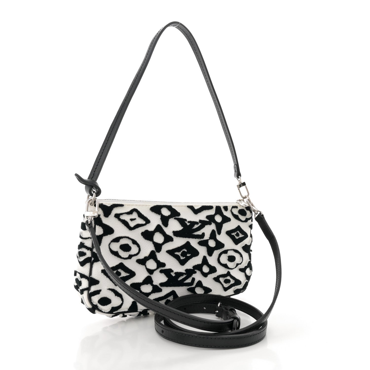 Louis Vuitton X UF Tufted Monogram Pochette Accessories White Black 3 of 11