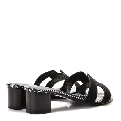 Hermes Velvet Oasis Sandals 37 Black 3 of 10