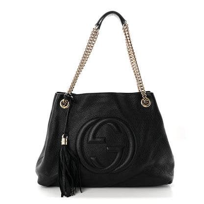 Gucci Pebbled Calfskin Medium Soho Chain Shoulder Bag Black 1 of 10