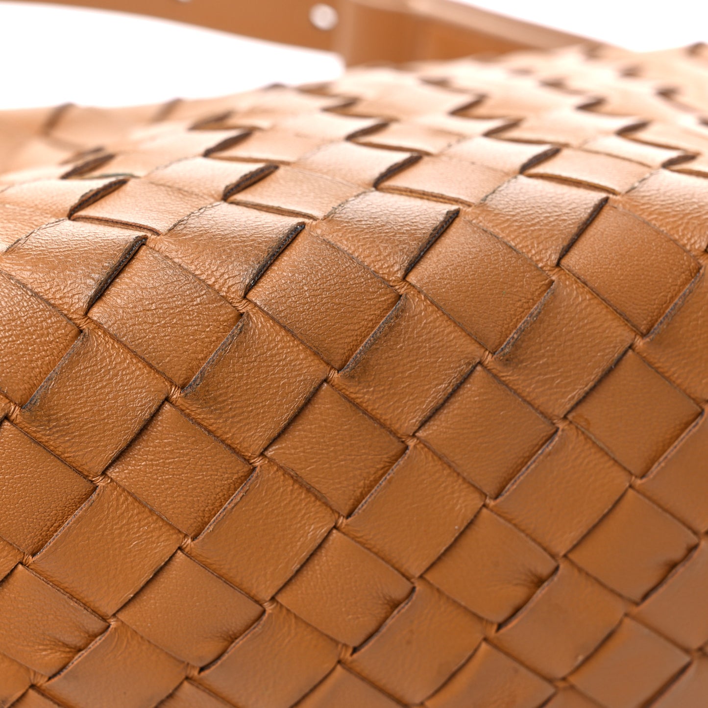 Nappa Intrecciato Tie Shoulder Bag Caramel