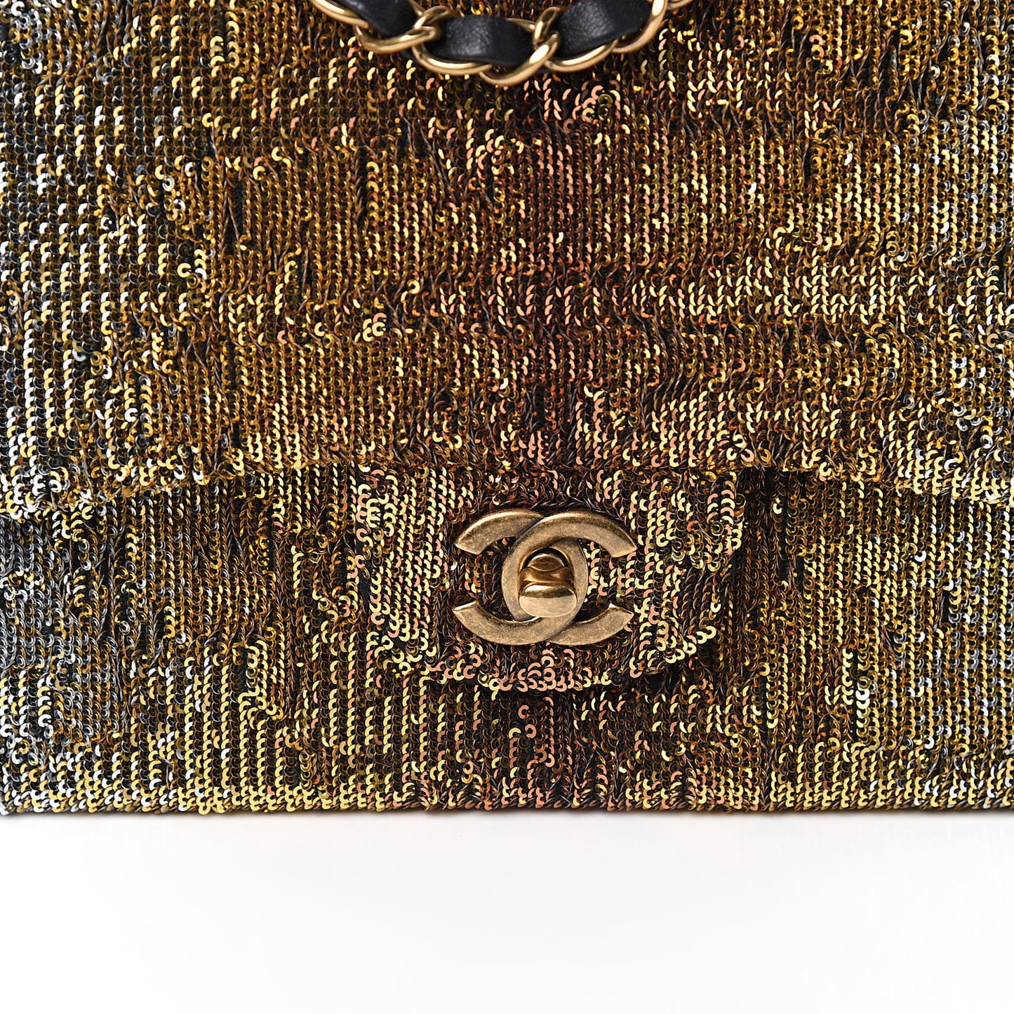 Sequin Medium Single Flap Silver Gold