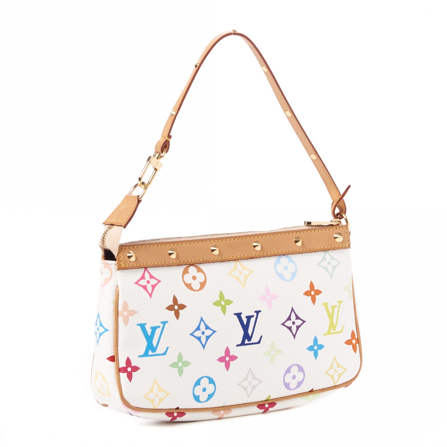 Louis Vuitton Monogram Multicolor Pochette Accessories White 2 of 8