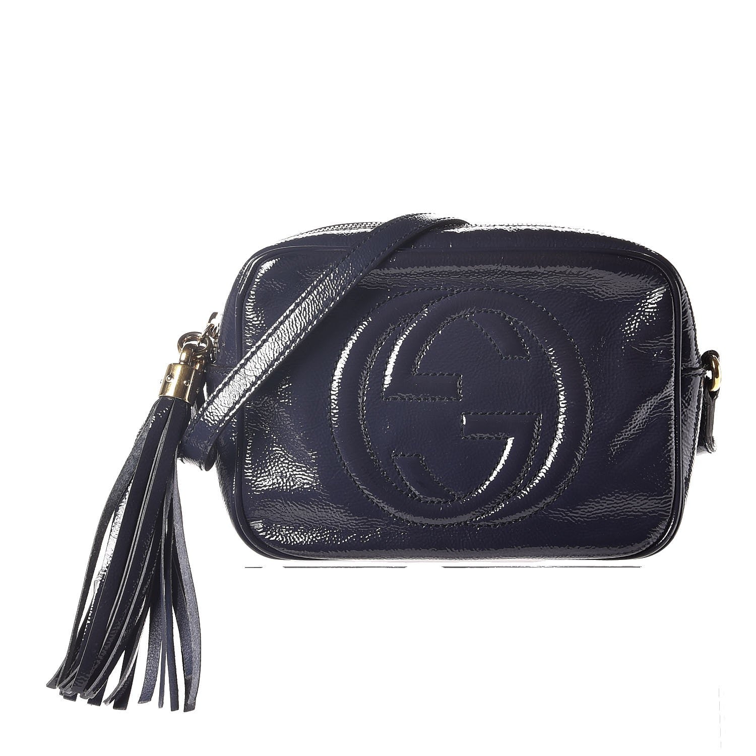 Gucci Vernice Naplack Small Soho Disco Bag Uniform Blue 1 of 7
