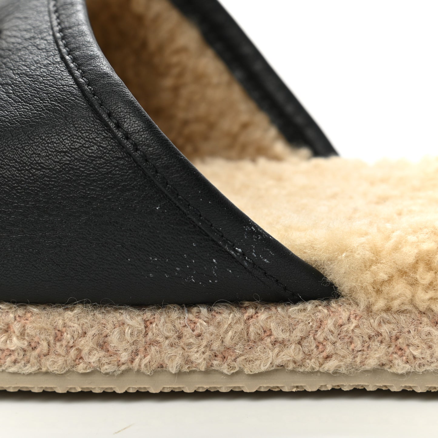 Nappa Wool Womens Fria Slippers 39.5 Black Butterscotch