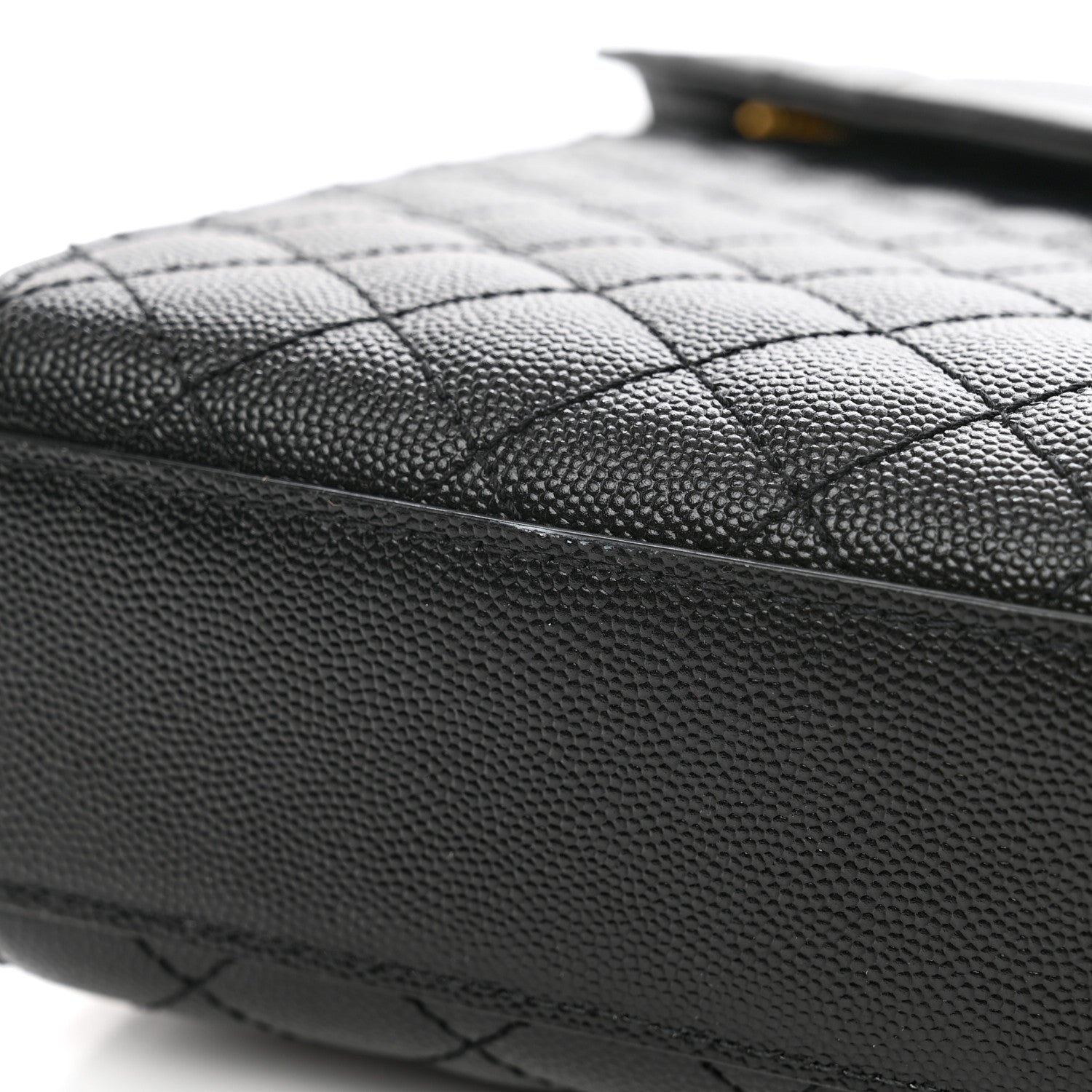 Saint Laurent Grain De Poudre Textured Mixed Matelasse Large Triquilt Monogram Satchel Black 10 of 11