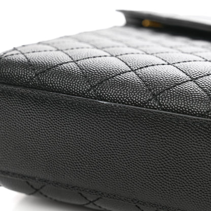 Saint Laurent Grain De Poudre Textured Mixed Matelasse Large Triquilt Monogram Satchel Black 10 of 11