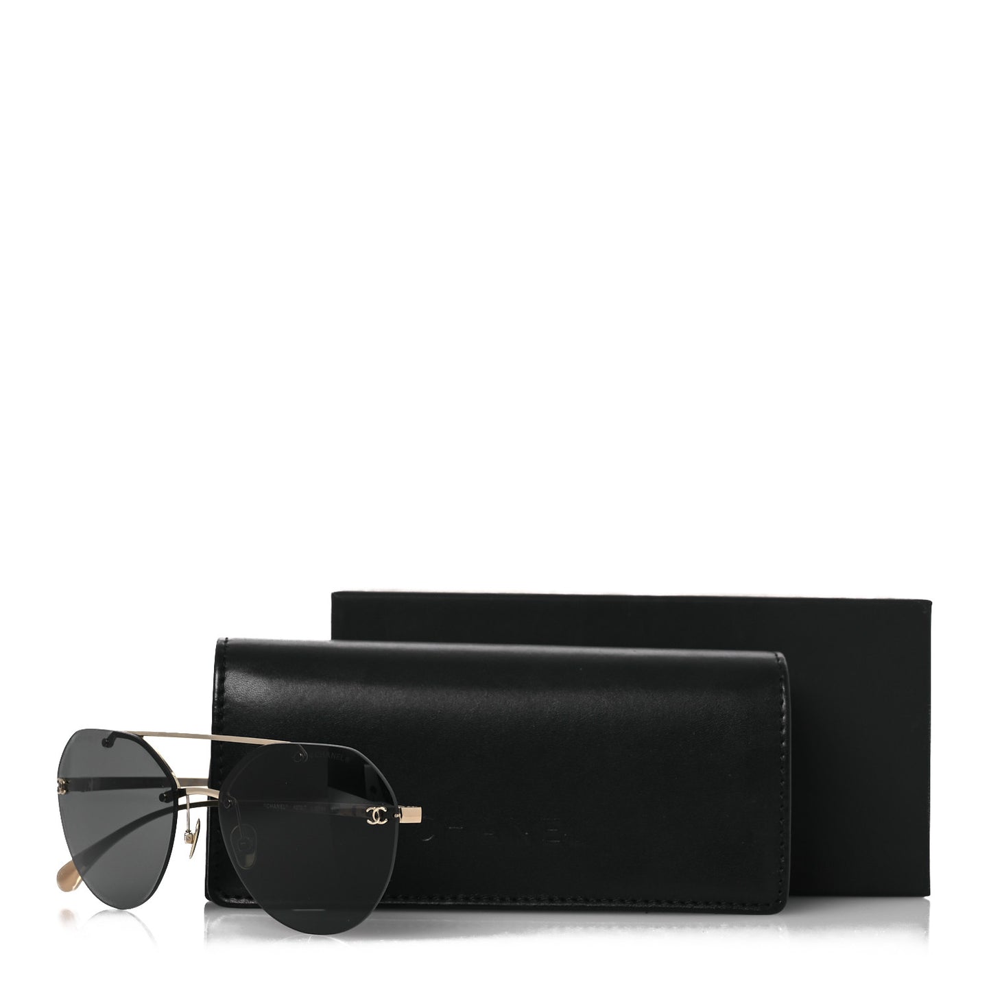 Titanium CC Pilot Aviator Sunglasses 4272-T Black Gold