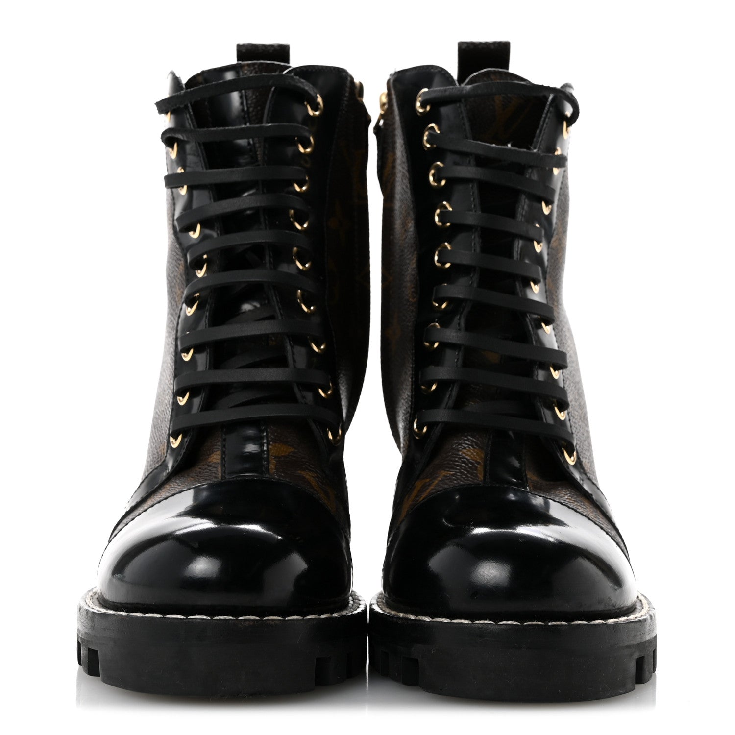 Louis Vuitton Patent Calfskin Monogram Star Trail Ankle Boots 36 Black 3 of 10